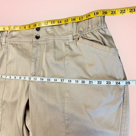 Catherines Comfort Waist Straight Pants Stretch Plus Size 1XWP Petite Khaki NWT - Picture 9 of 12